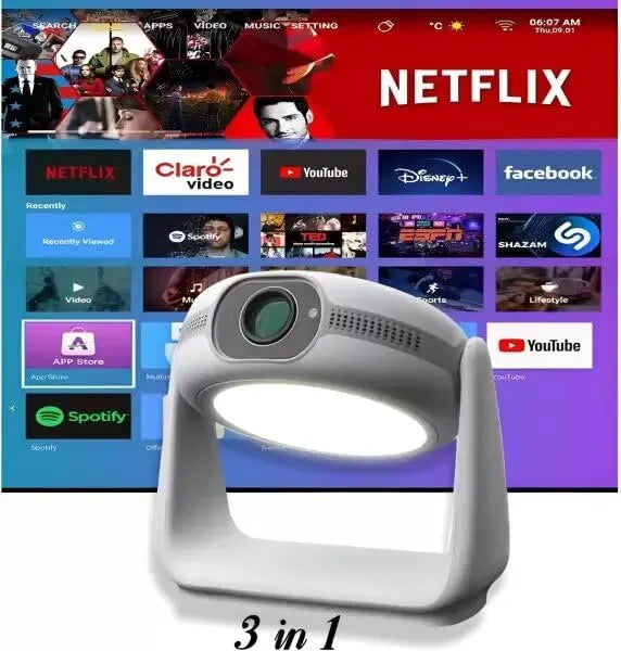 Proyector K1 Android 11 4k 7000lm Teatro Portátil 5g Wifi Gris