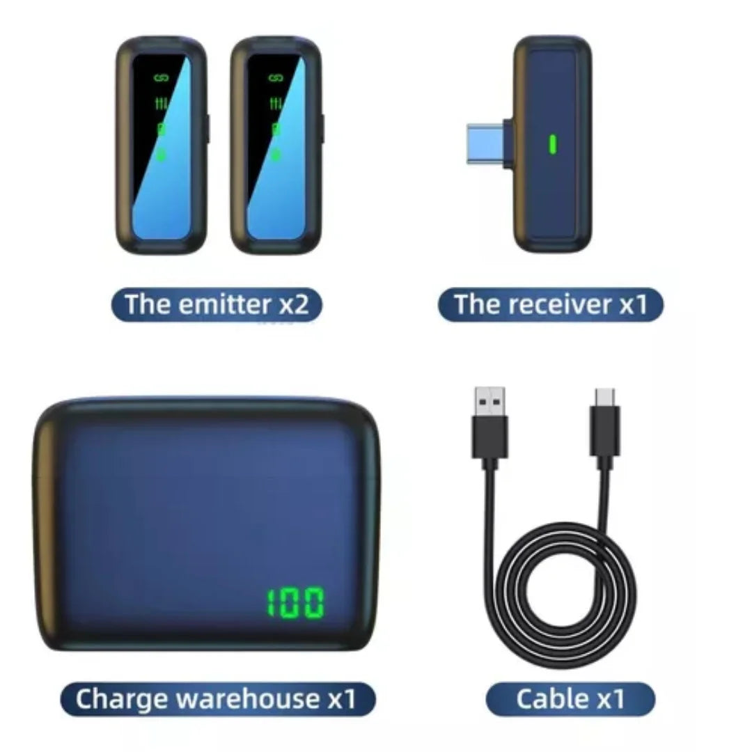 Micrófono de Solapa Recargable Mute Pantalla LCD SX6
